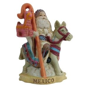 Santa’s of the Nations Hand Painted Porcelain Figurine Mexico 1991 Christmas